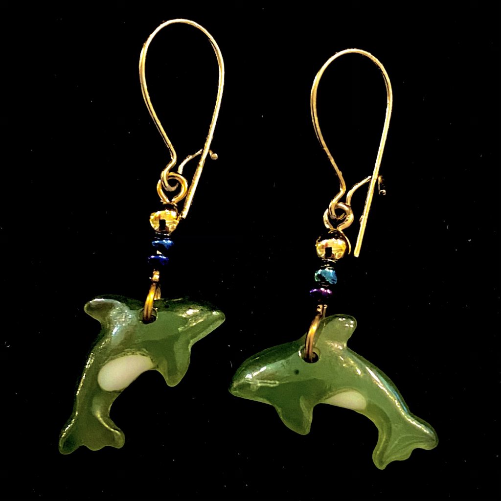 Jade Orca Earrings