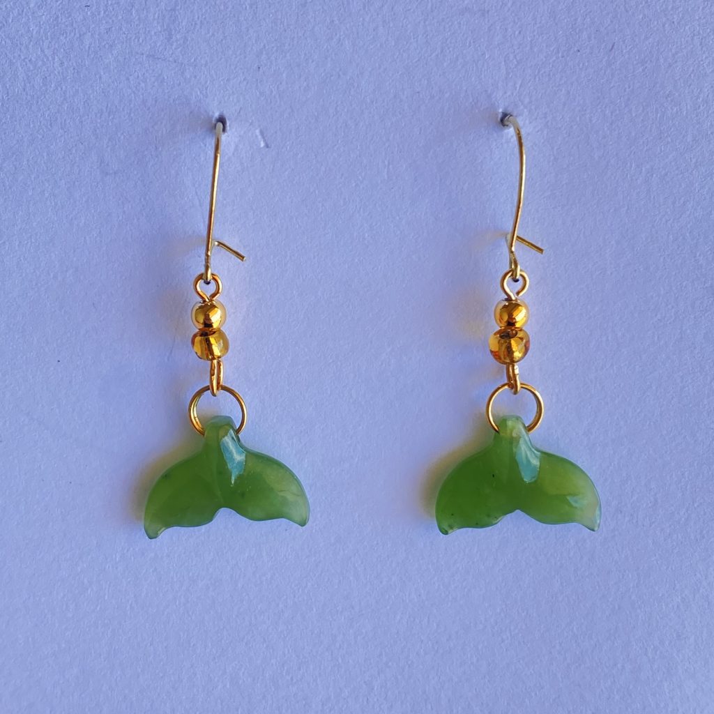 Jade Whale Tail Earrings