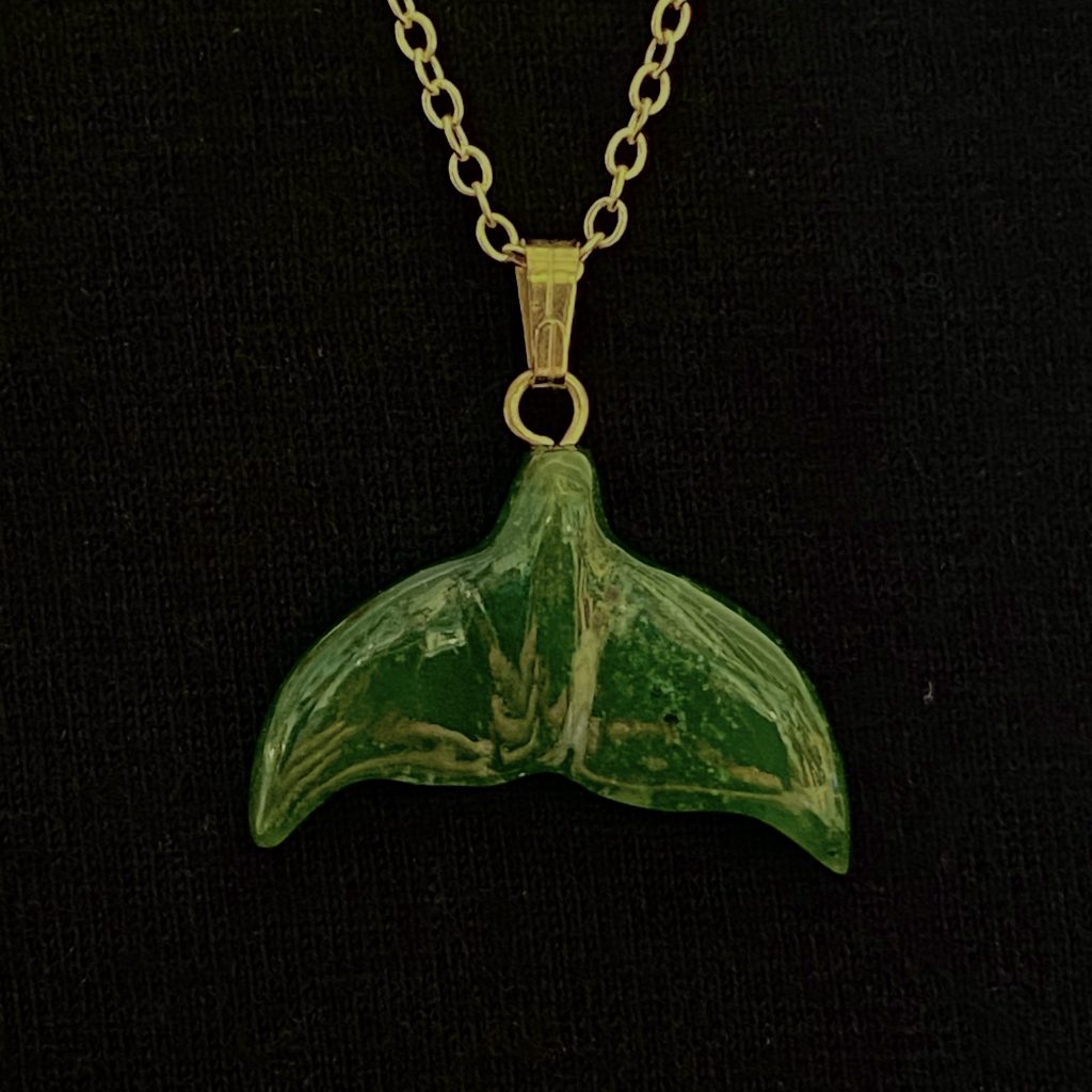 Solid Jade Whale Tail Necklace