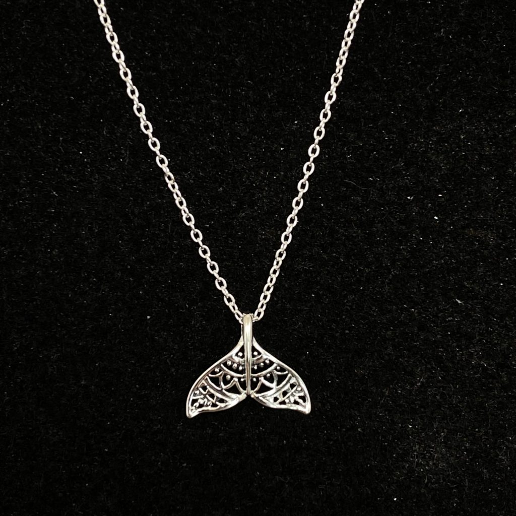 Silver Filigree Whale Tail Necklace