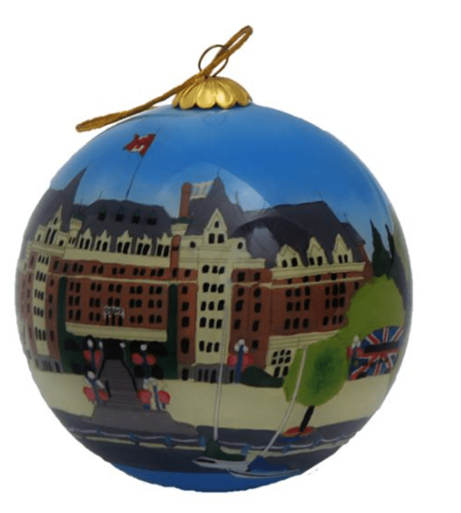 Glass Ball Christmas Ornament- Victoria Design by Hillary Morris