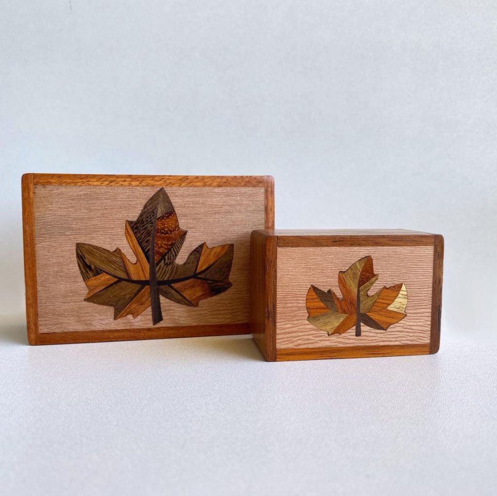 Maple Leaf Wooden Box