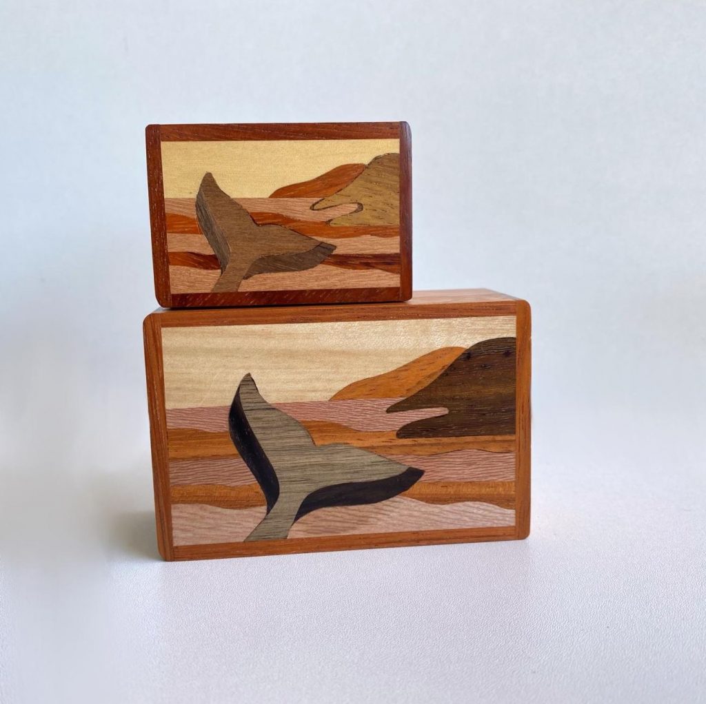 Whale Tail Wooden Box