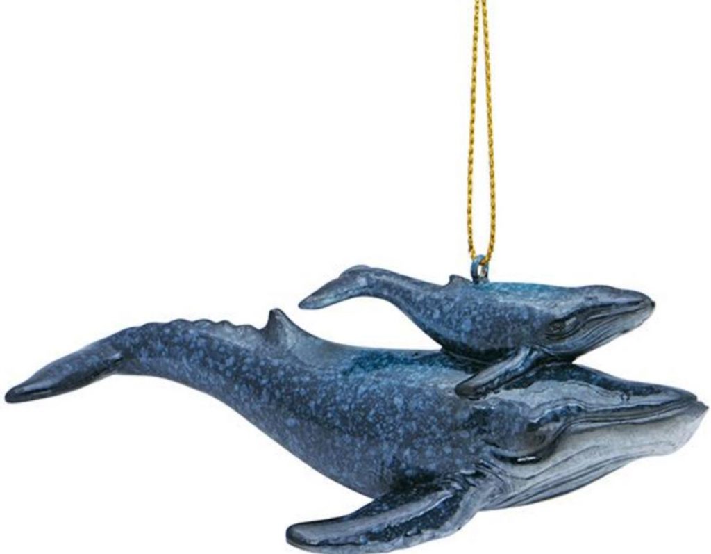 Mommy & Baby Humpback Whales Christmas Ornament