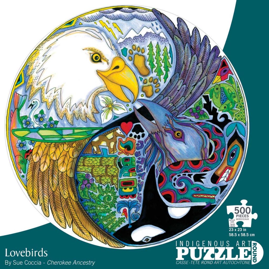 Lovebirds Round Puzzle – 500 Pieces