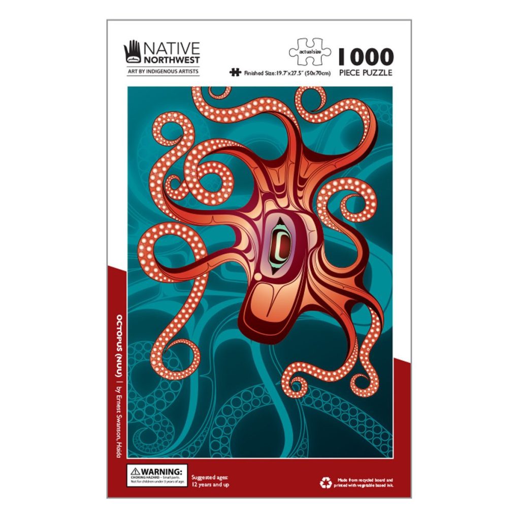 Octopus Puzzle – 1000 Pieces- Ernest Swanson, Haida